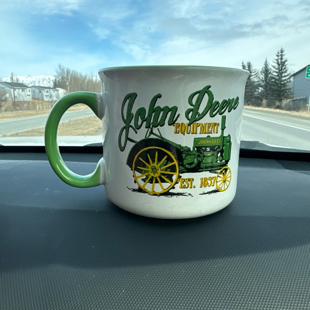 John Deere Green and White Mug